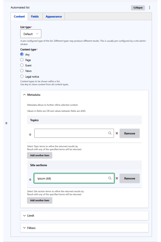 automated list